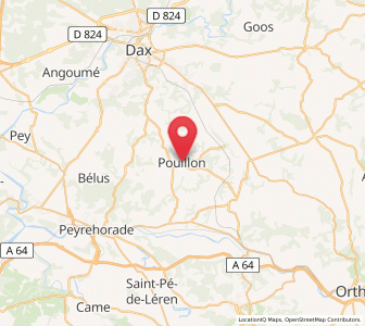 Map of Pouillon, Nouvelle-Aquitaine