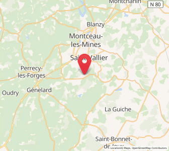 Map of Pouilloux, Bourgogne-Franche-Comté