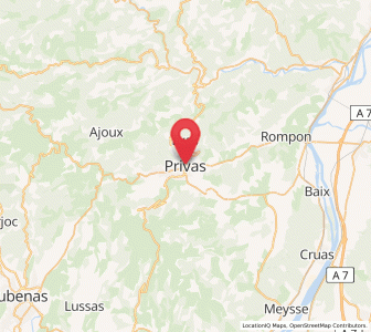Map of Privas, Auvergne-Rhône-Alpes