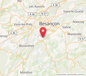 Map of Pugey, Bourgogne-Franche-Comté