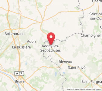 Map of Rogny-les-Sept-Écluses, Bourgogne-Franche-Comté