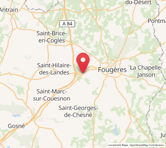 Map of Romagné, Brittany