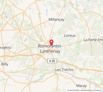 Map of Romorantin-Lanthenay, Centre