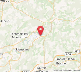 Map of Rougemont, Bourgogne-Franche-Comté