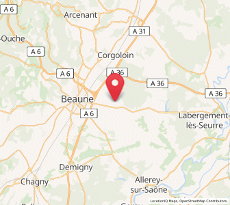 Map of Ruffey-lès-Beaune, Bourgogne-Franche-Comté