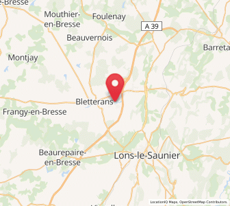 Map of Ruffey-sur-Seille, Bourgogne-Franche-Comté
