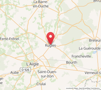 Map of Rugles, Normandy