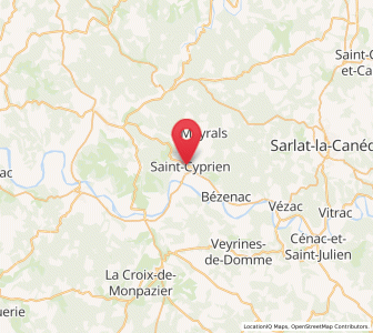 Map of Saint-Cyprien, Nouvelle-Aquitaine