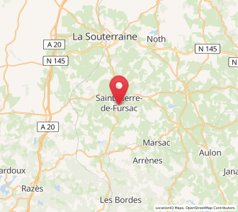 Map of Saint-Étienne-de-Fursac, Nouvelle-Aquitaine