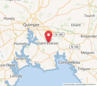 Map of Saint-Évarzec, Brittany