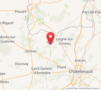 Map of Saint-Gervais-les-Trois-Clochers, Nouvelle-Aquitaine
