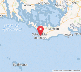 Map of Saint-Gildas-de-Rhuys, Brittany