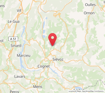 Map of Saint-Honoré, Auvergne-Rhône-Alpes