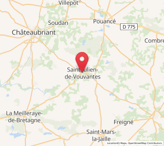 Map of Saint-Julien-de-Vouvantes, Pays de la Loire