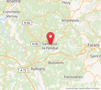 Map of Saint-Just-la-Pendue, Auvergne-Rhône-Alpes