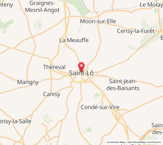 Map of Saint-Lô, Normandy