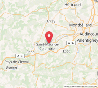 Map of Saint-Maurice-Colombier, Bourgogne-Franche-Comté