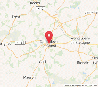 Map of Saint-Méen-le-Grand, Brittany