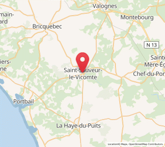 Map of Saint-Sauveur-le-Vicomte, Normandy