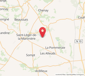 Map of Saint-Vincent-la-Châtre, Nouvelle-Aquitaine