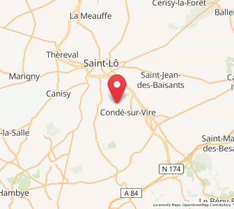 Map of Sainte-Suzanne-sur-Vire, Normandy