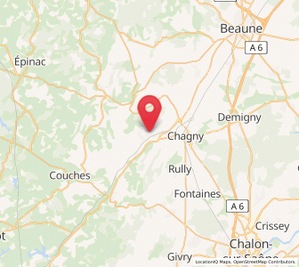 Map of Santenay, Bourgogne-Franche-Comté