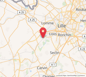 Map of Santes, Hauts-de-France