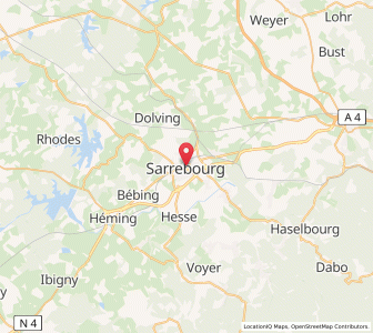 Map of Saarburg, Grand Est