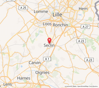 Map of Seclin, Hauts-de-France