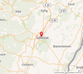 Map of Schlettstadt, Grand Est