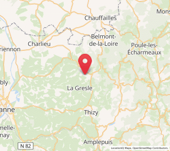 Map of Sevelinges, Auvergne-Rhône-Alpes