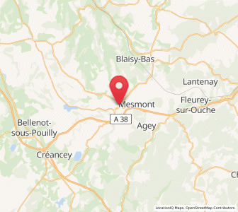 Map of Sombernon, Bourgogne-Franche-Comté