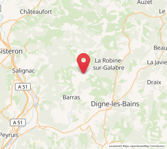 Map of Thoard, Provence-Alpes-Côte d'Azur