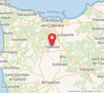 Map of Tollevast, Normandy