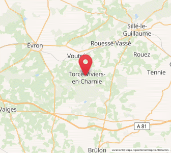 Map of Torcé-Viviers-en-Charnie, Pays de la Loire