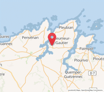 Map of Trédarzec, Brittany