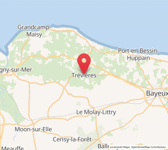 Map of Trévières, Normandy