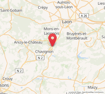 Map of Urcel, Hauts-de-France