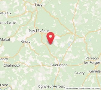 Map of Uxeau, Bourgogne-Franche-Comté