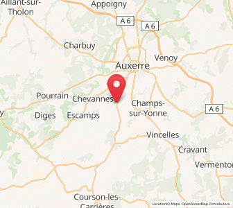 Map of Vallan, Bourgogne-Franche-Comté