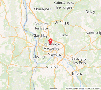 Map of Varennes-Vauzelles, Bourgogne-Franche-Comté