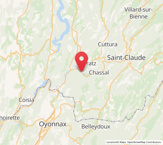 Map of Vaux-lès-Saint-Claude, Bourgogne-Franche-Comté