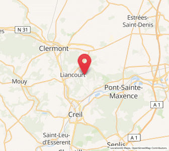 Map of Verderonne, Hauts-de-France