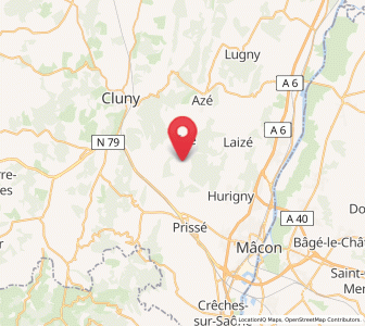 Map of Verzé, Bourgogne-Franche-Comté