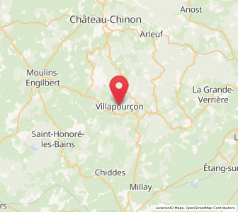 Map of Villapourçon, Bourgogne-Franche-Comté