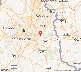 Map of Villeneuve-d’Ascq, Hauts-de-France