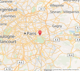 Map of Vincennes, Île-de-France