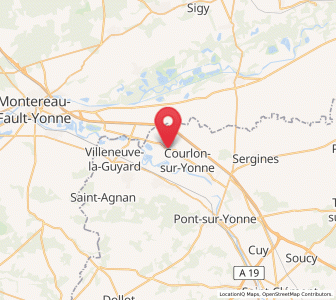 Map of Vinneuf, Bourgogne-Franche-Comté
