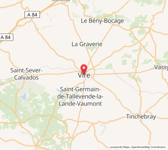 Map of Vire, Normandy