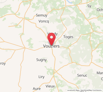 Map of Vouziers, Grand Est